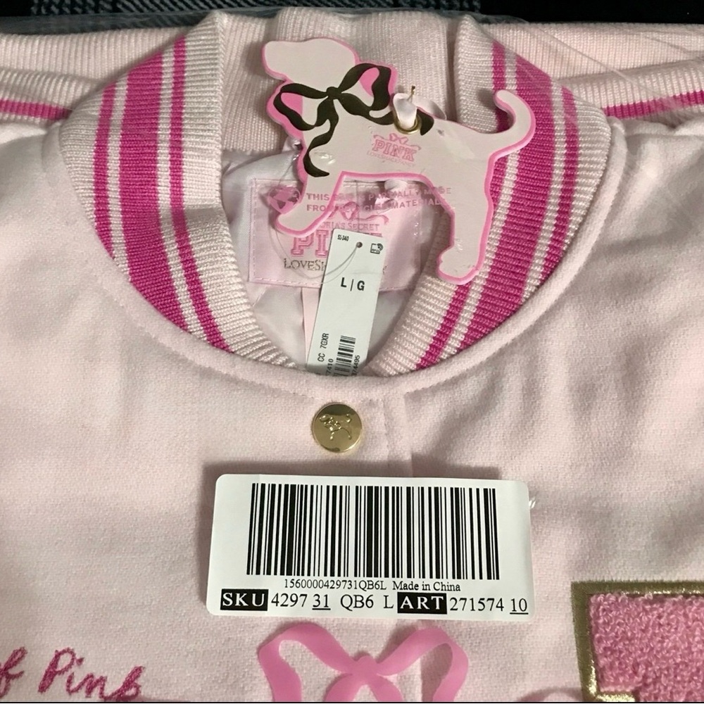 PINK Victoria's Secret x LoveShackFancy Varsity Jacket - Picture 2 of 7